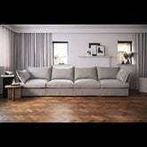 Trueliving Modern Light Four Seater Sofa Linen Finish 76.2D x 177.8W x 76.2H Centimeters